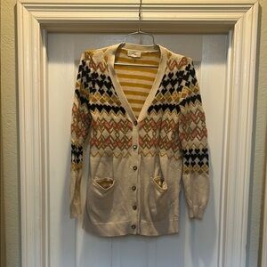 Anthropologie preppy “fair aisle” Cardigan Sweater